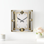 Art Deco Vierkante Klok (Huis)