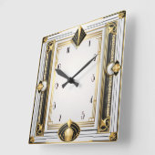 Art Deco Vierkante Klok (Hoek)