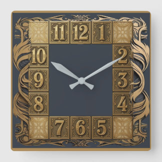 Art Deco Vierkante Klok