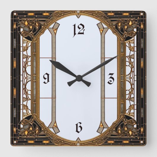 Art Deco Vierkante Klok (Voorkant)