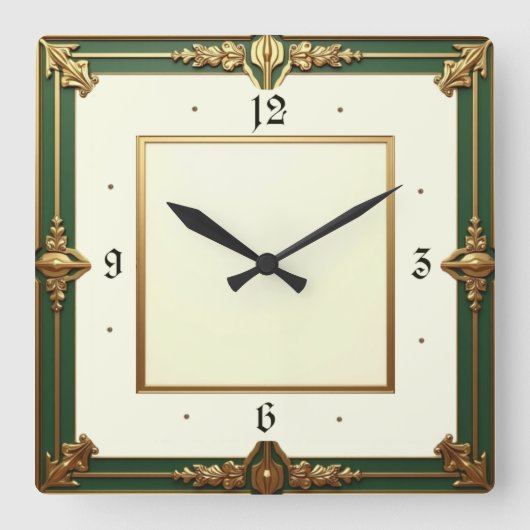 Art Deco Vierkante Klok (Voorkant)