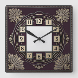 Art Deco Vierkante Klok
