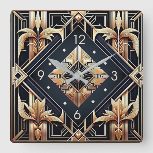 Art Deco Vierkante Klok (Voorkant)