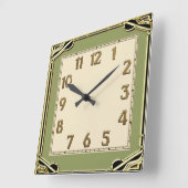 Art Deco Vierkante Klok (Hoek)