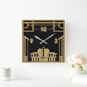 Art Deco Vierkante Klok (Huis)