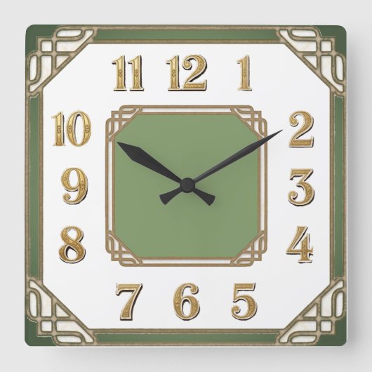 Art Deco Vierkante Klok (Voorkant)