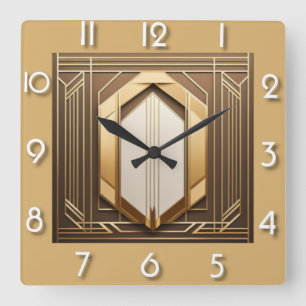 Art Deco Vierkante Klok