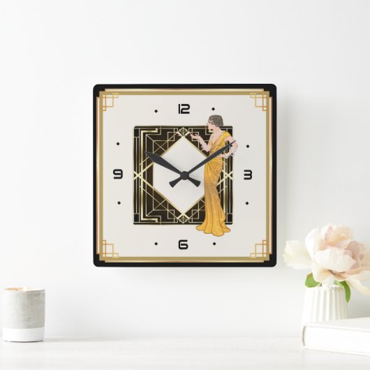 Art Deco Vierkante Klok (Huis)