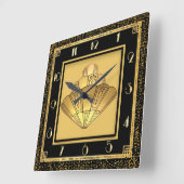 Art Deco Vierkante Klok (Hoek)