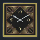 Art Deco Vierkante Klok<br><div class="desc">Geweldig klokontwerp. Je zult het leuk vinden als anderen. U kunt dit ontwerp vrij gebruiken voor andere producten die u wilt of om jouw tekst aan te passen en toe te voegen. Volg me voor meer. Met vriendelijke groet. Een leuke dag.</div>