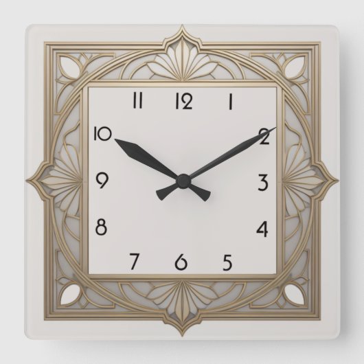 Art Deco Vierkante Klok (Voorkant)