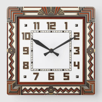 Art Deco Vierkante Klok