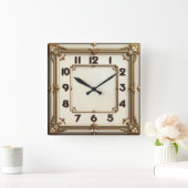 Art Deco Vierkante Klok (Huis)