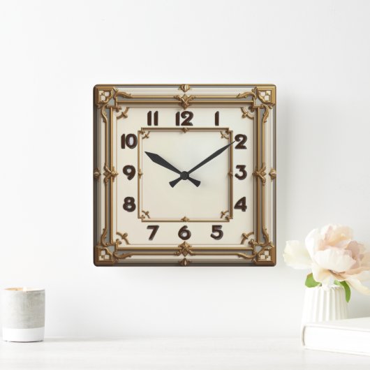 Art Deco Vierkante Klok (Huis)