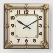 Art Deco Vierkante Klok (Voorkant)