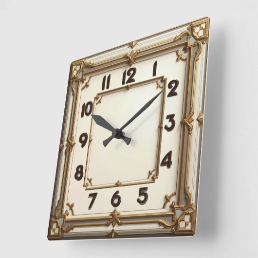 Art Deco Vierkante Klok (Hoek)