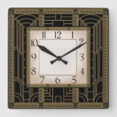 Art Deco Vierkante Klok (Voorkant)