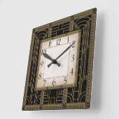 Art Deco Vierkante Klok (Hoek)