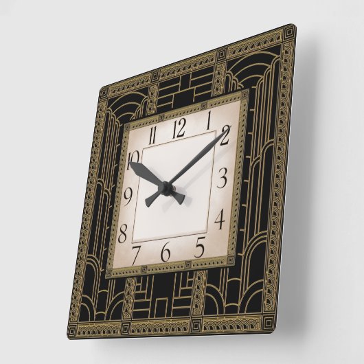 Art Deco Vierkante Klok (Hoek)