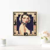 Art Deco Vierkante Klok (Huis)