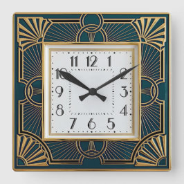 Art Deco Vierkante Klok