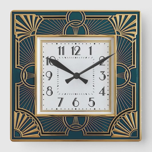 Art Deco Vierkante Klok (Voorkant)