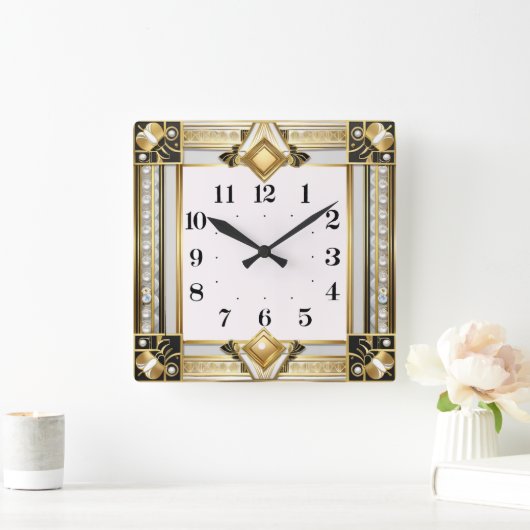 Art Deco Vierkante Klok (Huis)