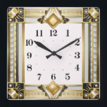 Art Deco Vierkante Klok<br><div class="desc">Geweldig klokontwerp. Je zult het leuk vinden als anderen. U kunt dit ontwerp vrij gebruiken voor andere producten die u wilt of om jouw tekst aan te passen en toe te voegen. Volg me voor meer. Met vriendelijke groet. Een leuke dag.</div>