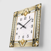 Art Deco Vierkante Klok (Hoek)