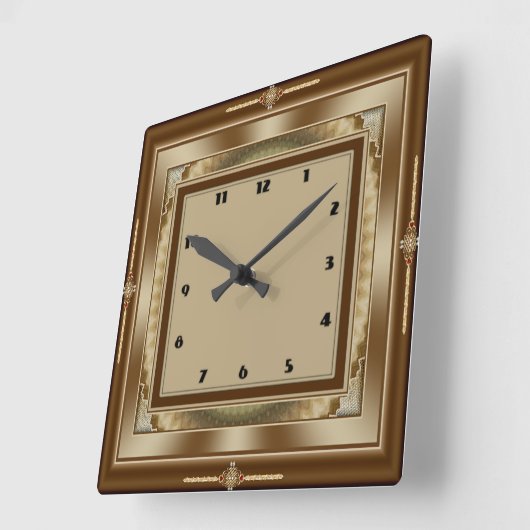 Art Deco Vierkante Klok (Hoek)