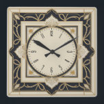 Art Deco Vierkante Klok<br><div class="desc">Geweldig klokontwerp. Je zult het leuk vinden als anderen. U kunt dit ontwerp vrij gebruiken voor andere producten die u wilt of om jouw tekst aan te passen en toe te voegen. Volg me voor meer. Met vriendelijke groet. Een leuke dag.</div>