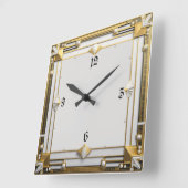Art Deco Vierkante Klok (Hoek)