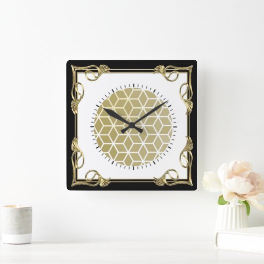 Art Deco Vierkante Klok (Huis)