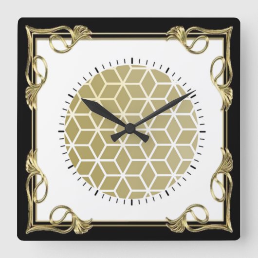 Art Deco Vierkante Klok (Voorkant)