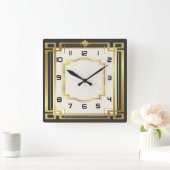 Art deco vierkante klok (Huis)