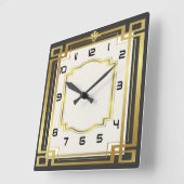 Art deco vierkante klok (Hoek)