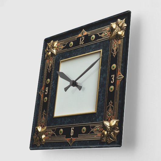 Art Deco Vierkante Klok (Hoek)
