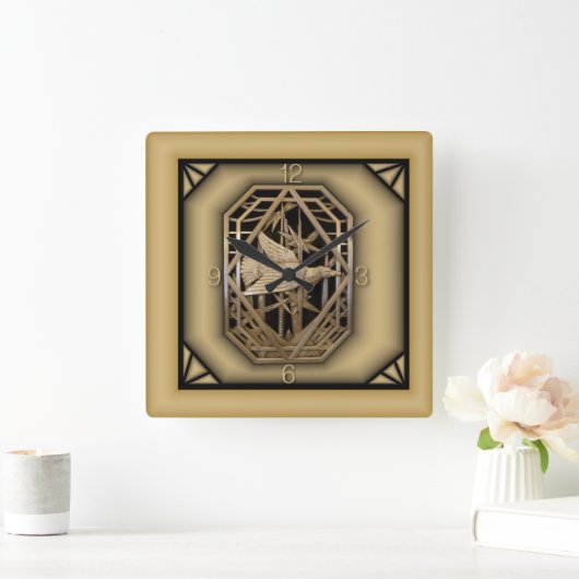 Art Deco Vierkante Klok (Huis)