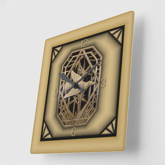 Art Deco Vierkante Klok (Hoek)