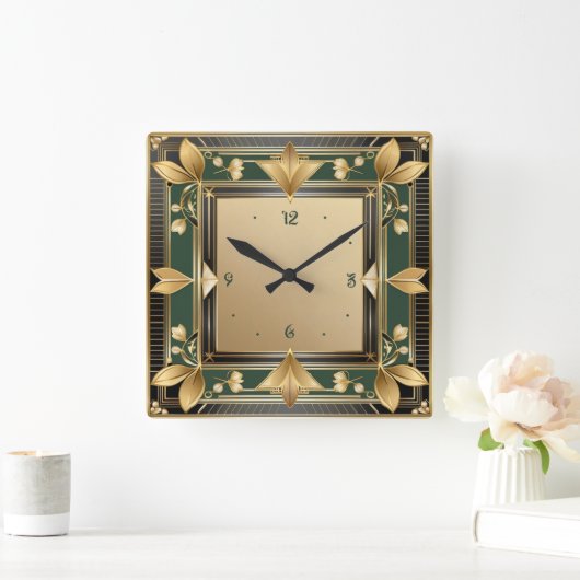 Art Deco Vierkante Klok (Huis)