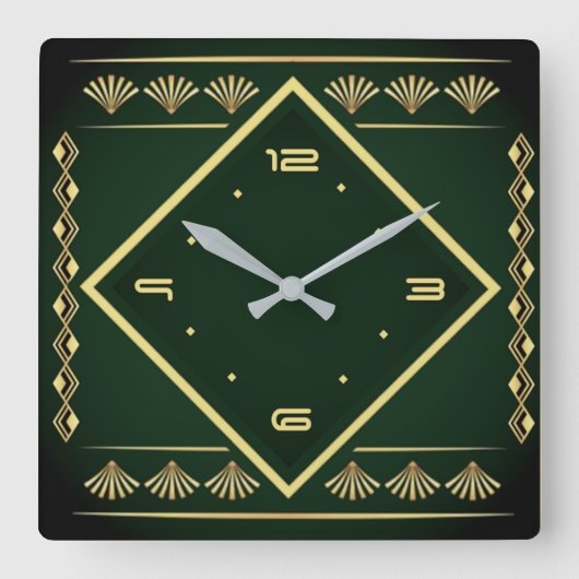 Art Deco Vierkante Klok (Voorkant)