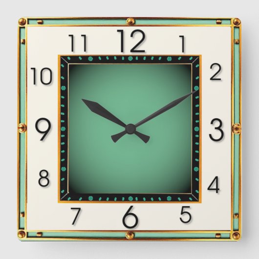 Art Deco Vierkante Klok (Voorkant)