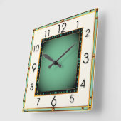 Art Deco Vierkante Klok (Hoek)