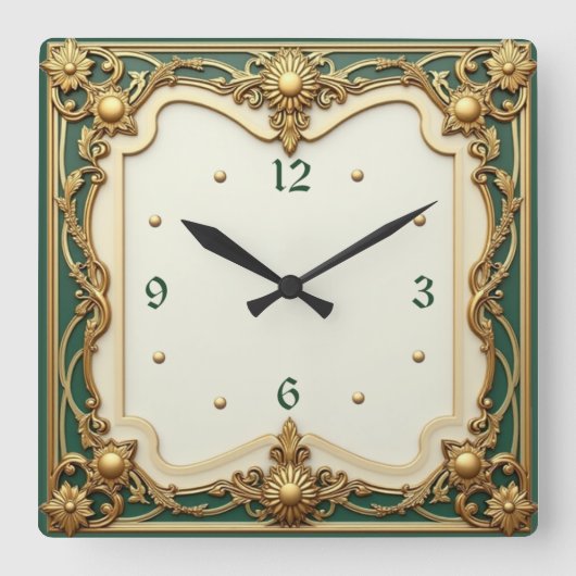 Art Deco Vierkante Klok (Voorkant)