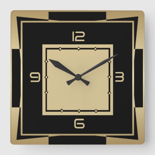 Art Deco Vierkante Klok (Voorkant)