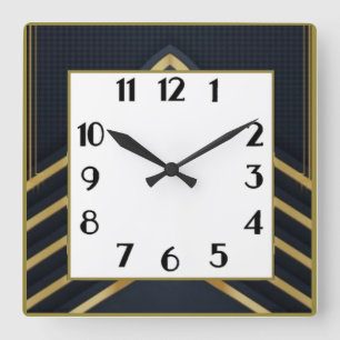 Art Deco Vierkante Klok