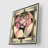 Art Deco Vierkante Klok (Hoek)