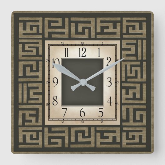 Art deco vierkante klok (Voorkant)