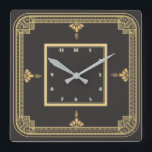 Art deco vierkante klok<br><div class="desc">Geweldig klokontwerp. Je zult het leuk vinden als anderen. U kunt dit ontwerp vrij gebruiken voor andere producten die u wilt of om jouw tekst aan te passen en toe te voegen. Volg me voor meer. Met vriendelijke groet. Een leuke dag.</div>