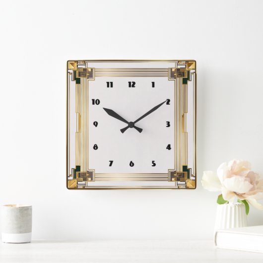 Art Deco Vierkante Klok (Huis)